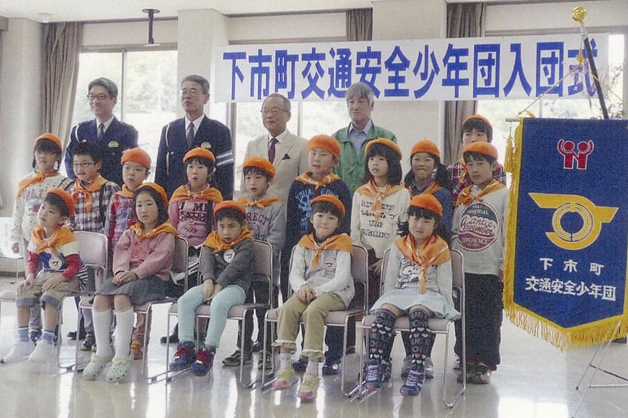 ▲「下市町交通安全少年団」の入団式